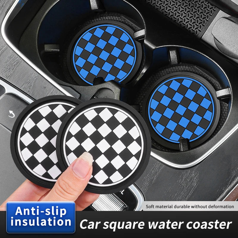 2Pcs Car Cup Holder Anti-Slip Coasters Premium PVC Car Coasters Universal Fits Perfectly for Most Cup Car Interior Accessories