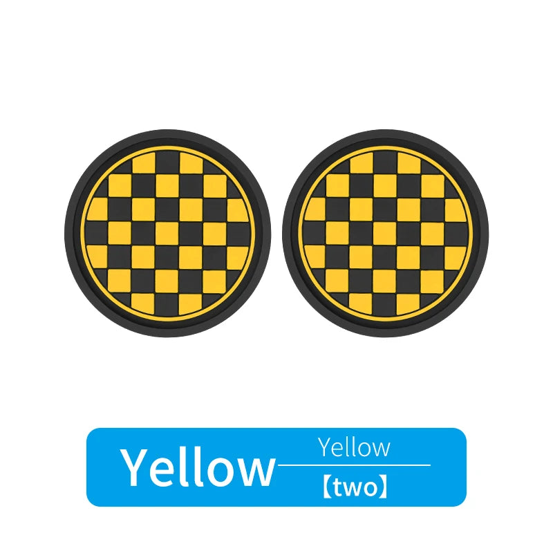 2Pcs Car Cup Holder Anti-Slip Coasters Premium PVC Car Coasters Universal Fits Perfectly for Most Cup Car Interior Accessories