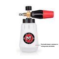 Foam Nozzle Snow Foam Lance Foam Bottle Sprayer Adjustable Angle with 1/4 Quick Connection Three Layers of Foam Mesh Car Wash