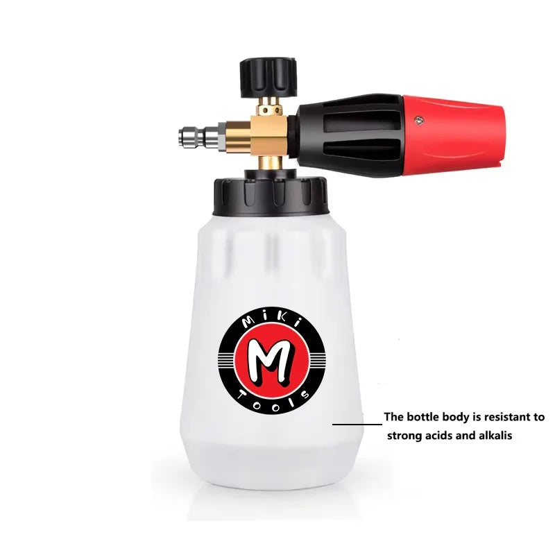 Foam Nozzle Snow Foam Lance Foam Bottle Sprayer Adjustable Angle with 1/4 Quick Connection Three Layers of Foam Mesh Car Wash