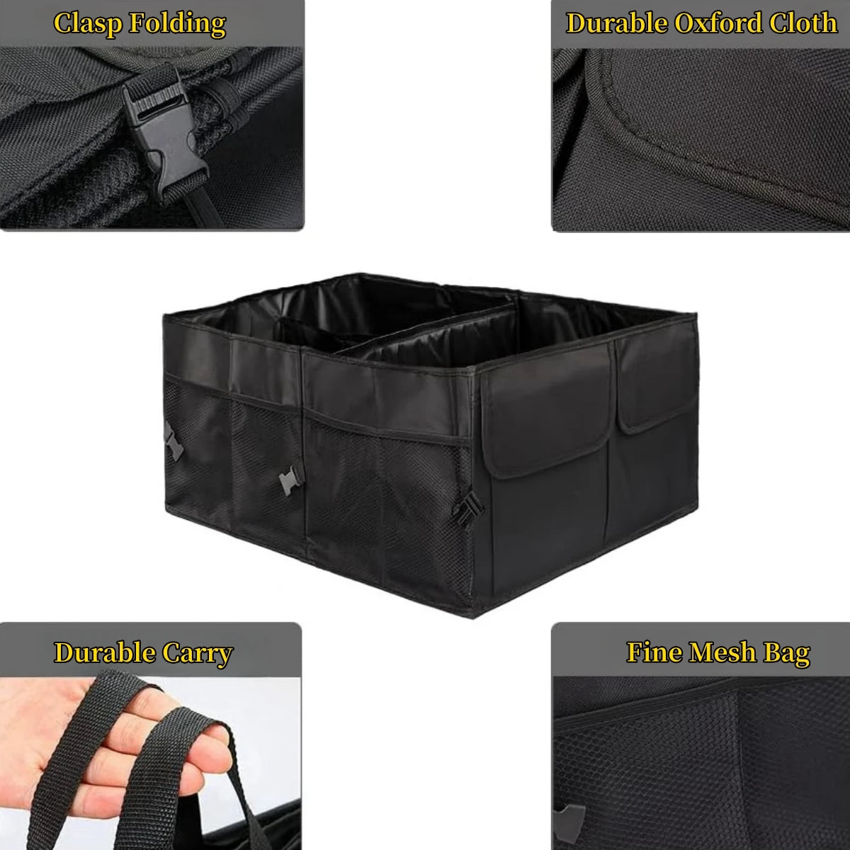 Big Capacity Collapsible Car Storage Box Trunk Cargo Case Repair Tools Holder Auto Organizer Automotive Accessories Universal