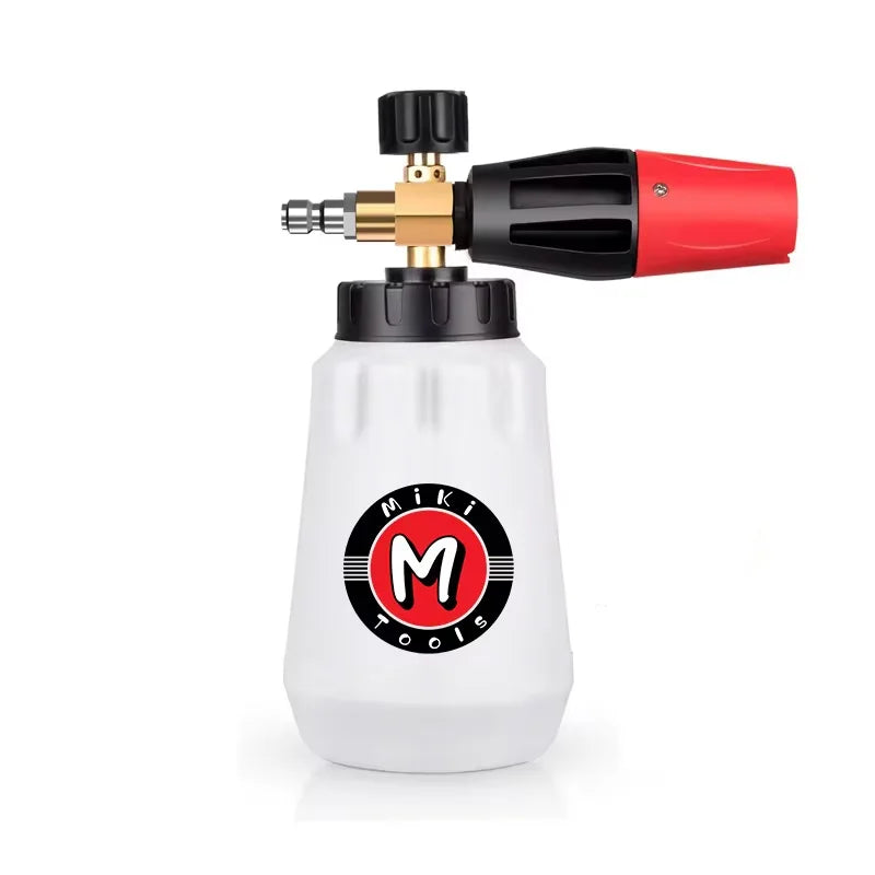 Foam Nozzle Snow Foam Lance Foam Bottle Sprayer Adjustable Angle with 1/4 Quick Connection Three Layers of Foam Mesh Car Wash