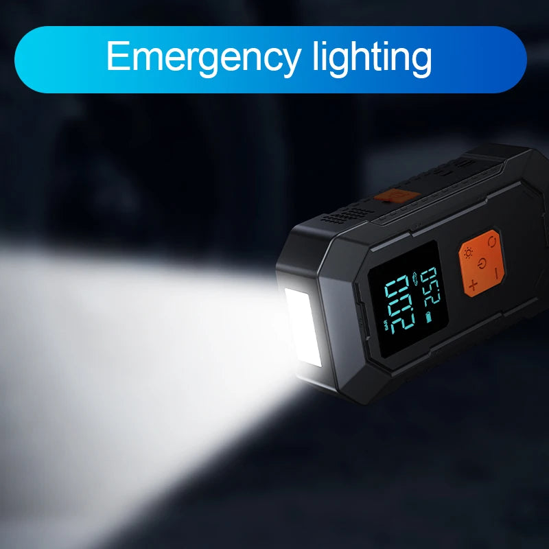 Car Jump Starter Air Pump Power Bank Lighting Portable Air Compressor 4 in 1 Cars Battery Starters Auto Tyre Inflator