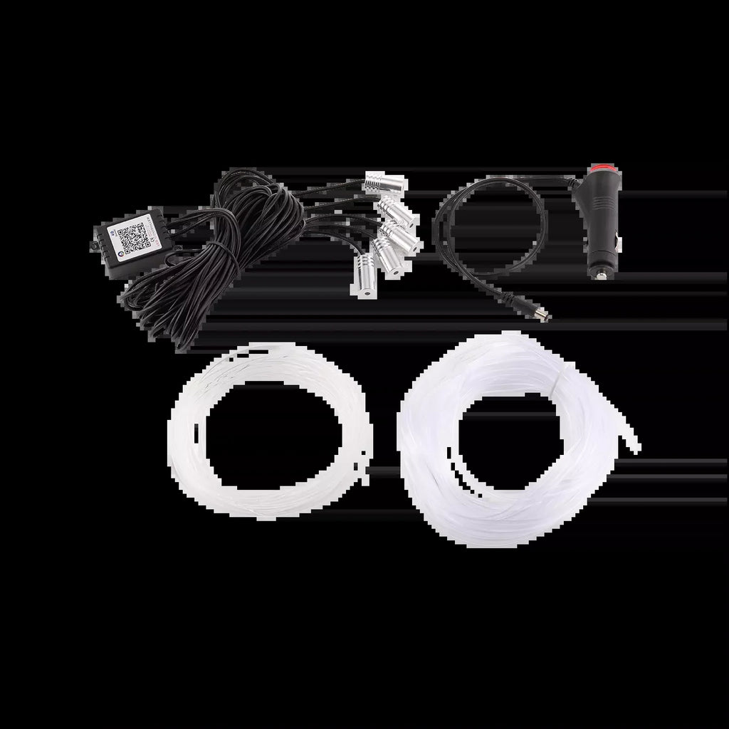 Neon LED Light Trim Glow Optic Fiber Strip Car Interior Ambient Lighting Kit APP