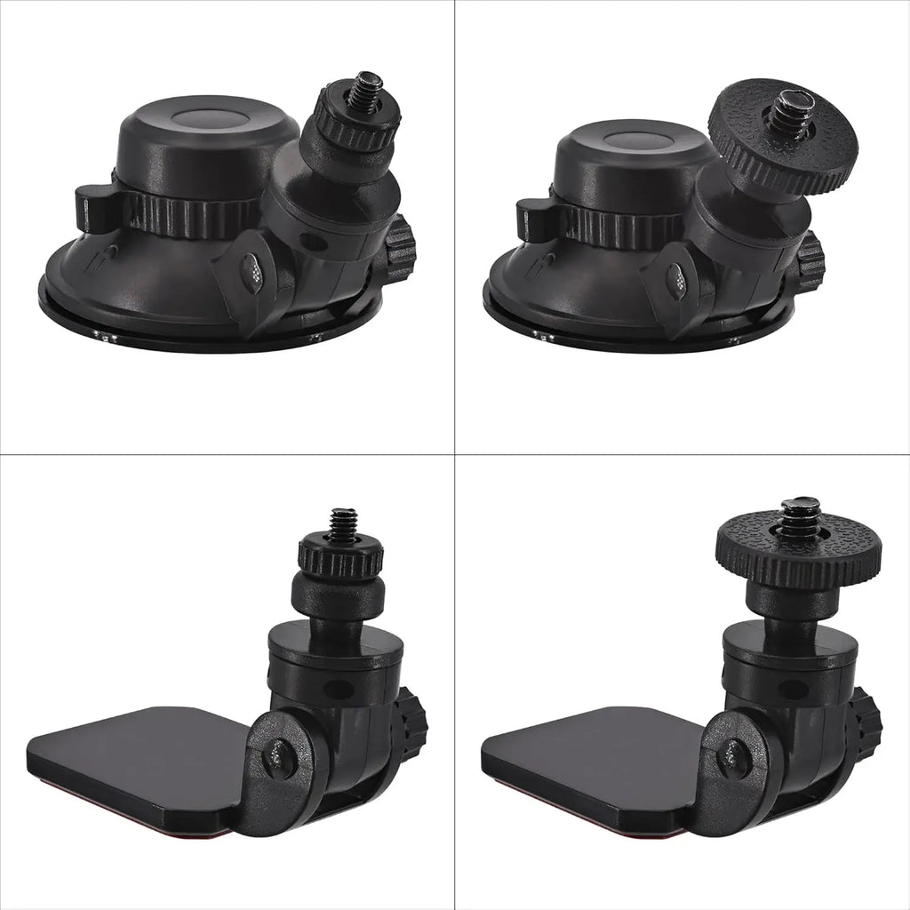 1/4" & M4 Thread Camera Windshield Suction Cup Mount Holder & Dashboard Tripod Adhesive Mount for Screw Dash Cam Sport Camera