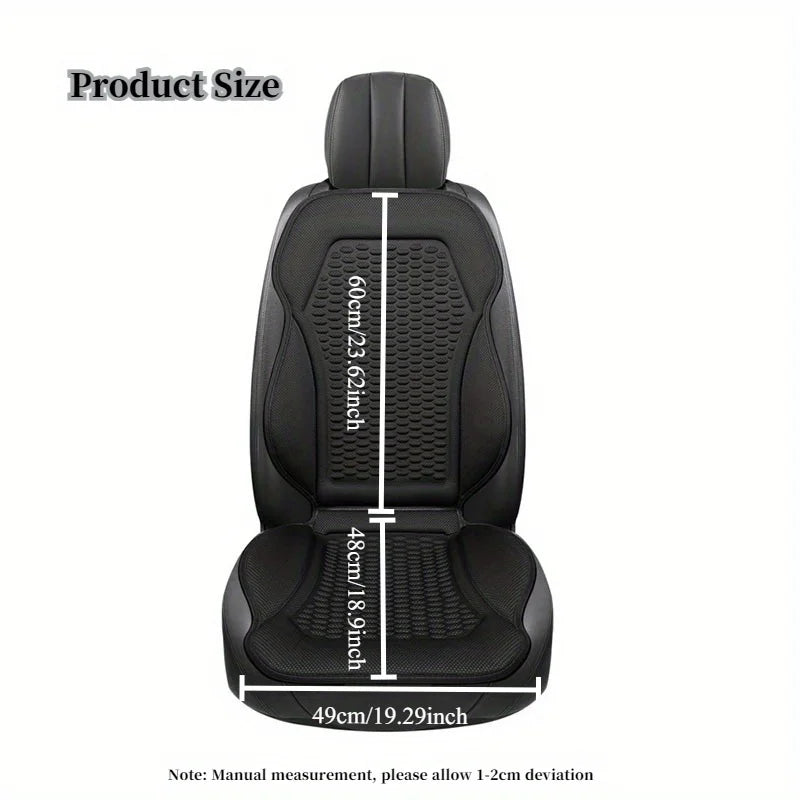 3D Textured Breathable Cooling Summer Car Seat Cushions,Ice Silk Fabric Front Dual-Seat Pads, Easy Installation No Straps Need