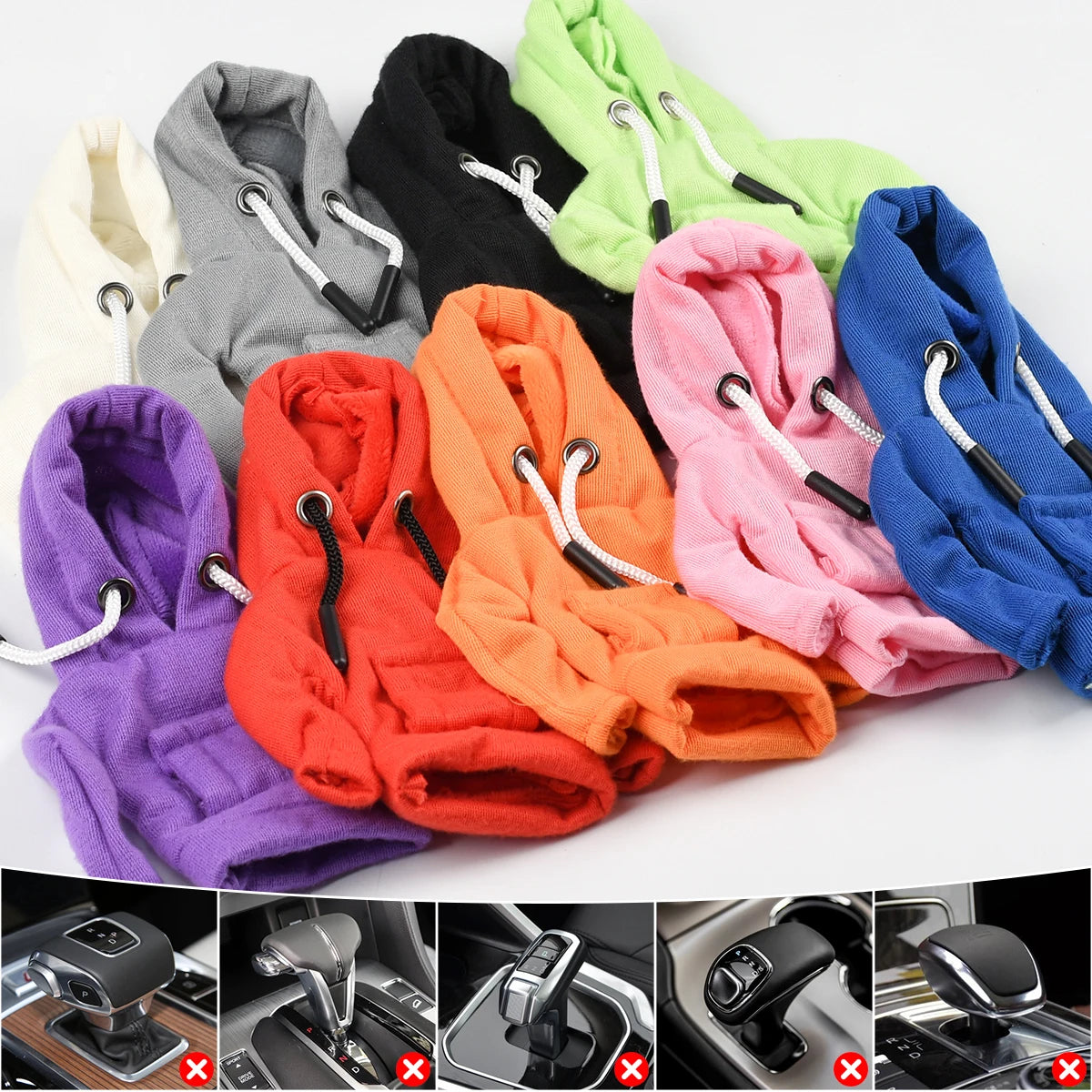Car Gear Shift Hoodie Cover Shift Cover Gear Handle Decoration Fits Manual Automatic Car Shift Lever Interior Decor Ornament