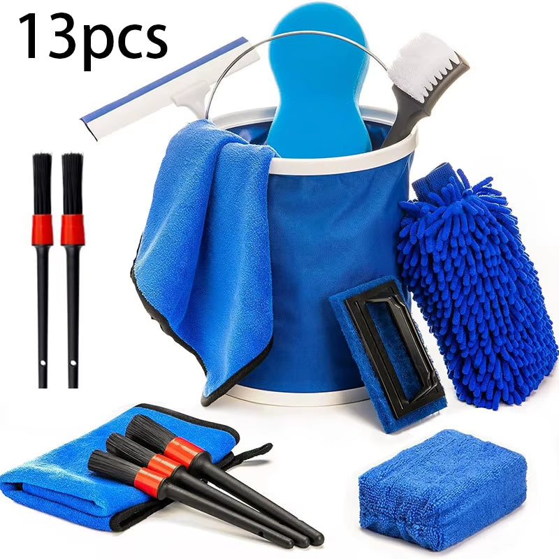 Car Brush 5/13-Piece Car Wash Detail Brush Car Beauty Cleaning Brush Small Brush Car Slit Brush Multi-Purpose Car Wash Tool