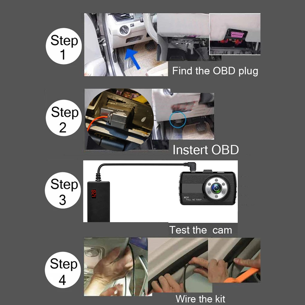 Car Dash Cam Hard Wire Kit Type-C USB Hard Wire Kit with 12-24V to 5V/3A Converter Automotive Device Accessory for Car Truck SUV