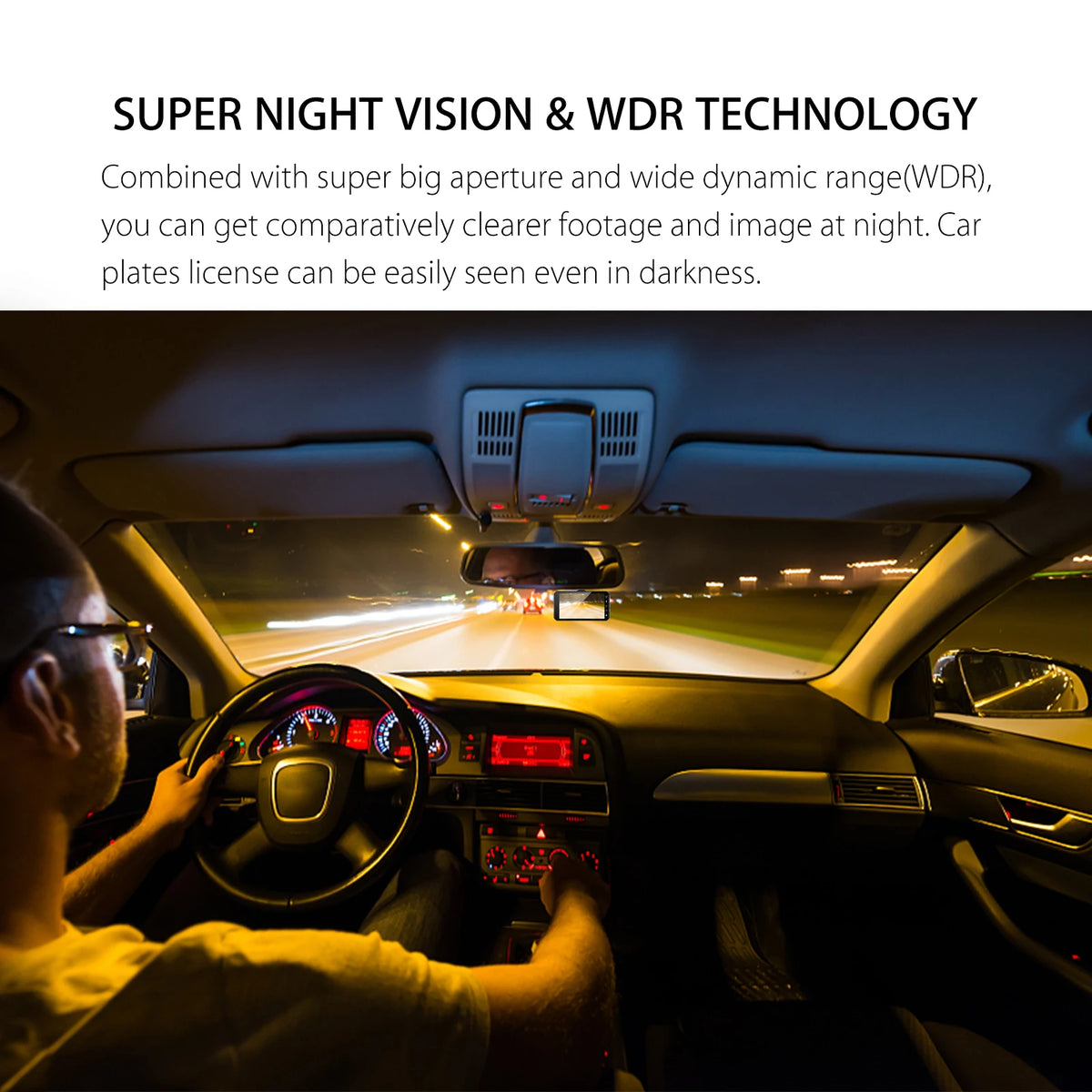 4-Inch Touch Screen Dual Dash Cam Front & Rear - 1080P FHD Car DVR with Night Vision, Parking Mode, Loop Recording