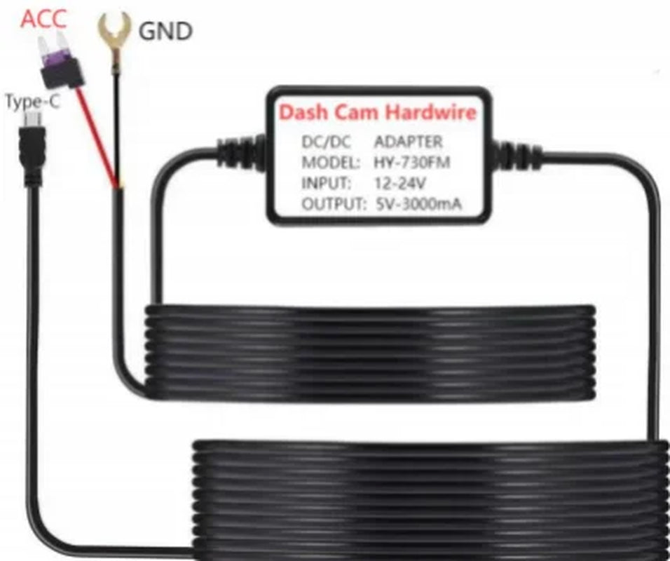 Aprilboy Type-C 3.5 Meters Hardwire Kits for Dash Cam 24H Parking Monitoring Car DVR Dashcam Camera Hardwire Kit Car Accessories