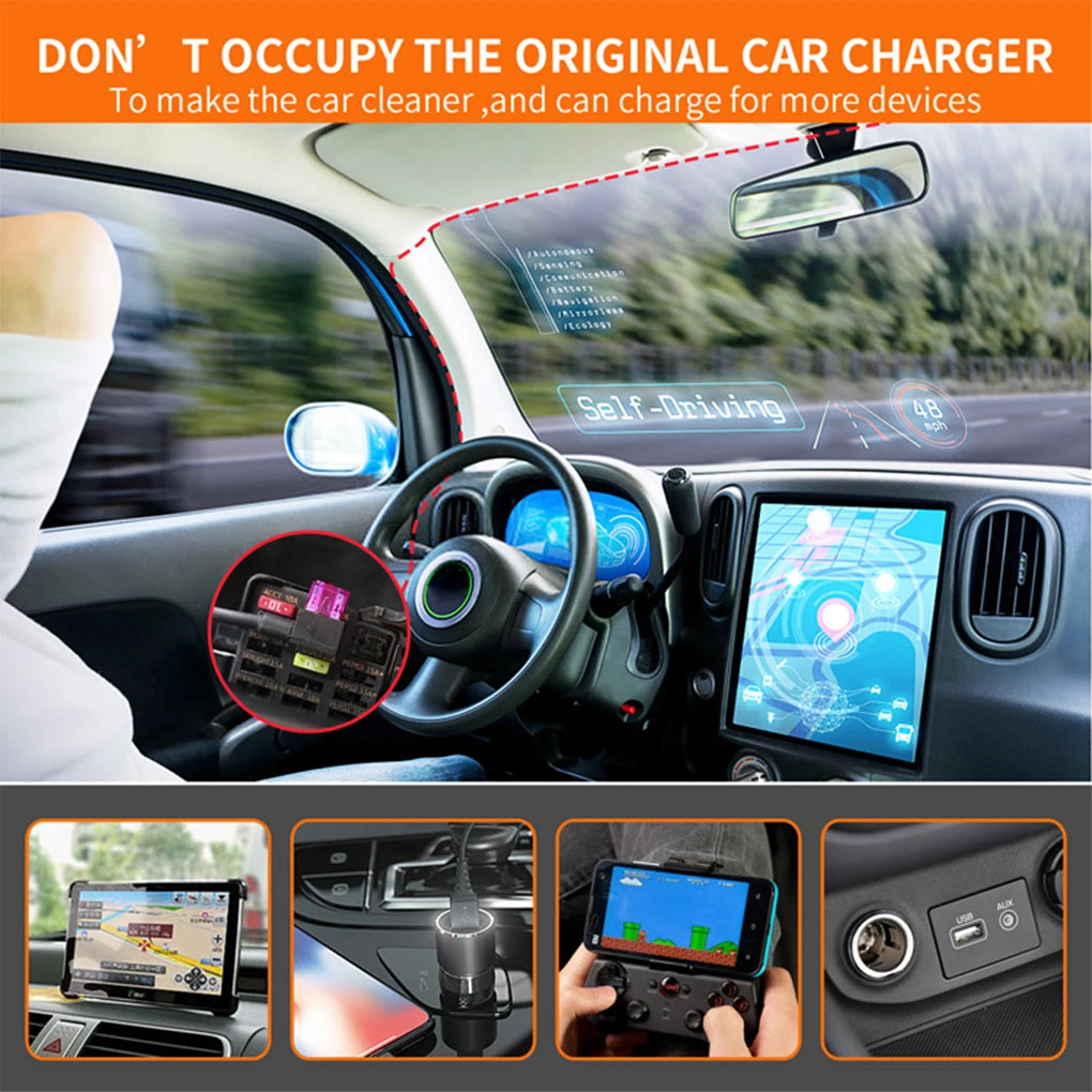 Car Dash Cam Hard Wire Kit Type-C USB Hard Wire Kit with 12-24V to 5V/3A Converter Automotive Device Accessory for Car Truck SUV